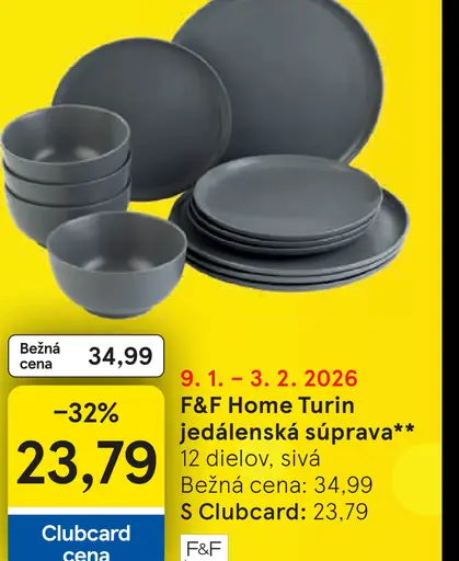 F&F Home Turin jedálenská súprava 12-dielna