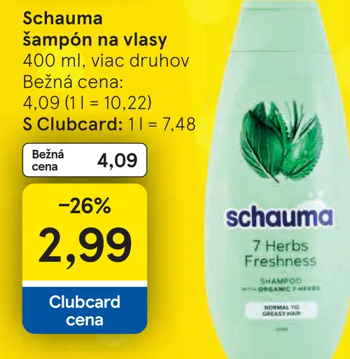 Schauma šampón na vlasy 7 Herbs Freshness