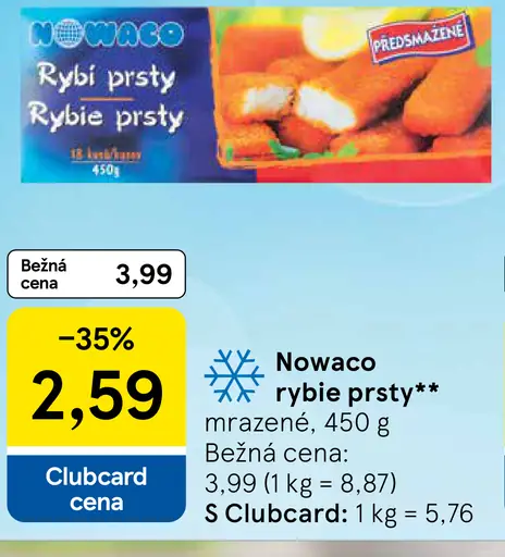 Rybie prsty nemleté mrazené