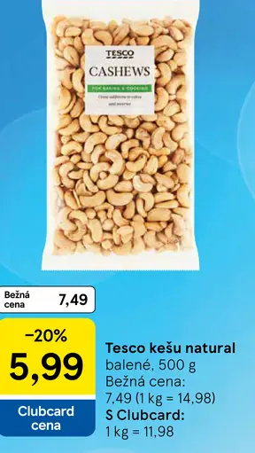 Tesco kešu natural