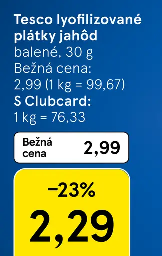 Tesco lyofilizované plátky jahôd