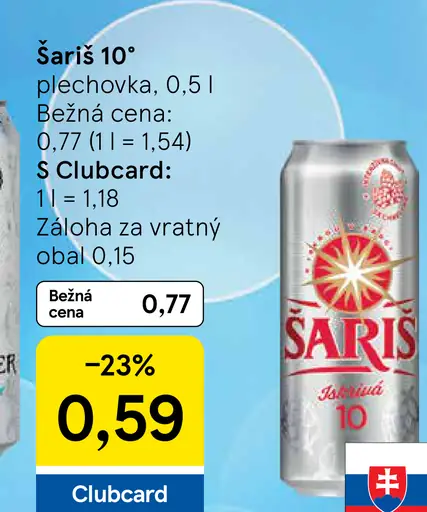 Šariš 10° plechovka
