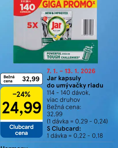 Jar kapsuly do umývačky riadu