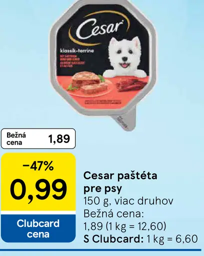 Cesar paštéta pre psy
