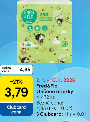 Fred&Flo vlhčené utierky