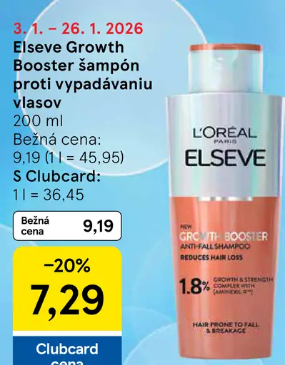 Elseve Growth Booster šampón proti vypadávaniu vlasov