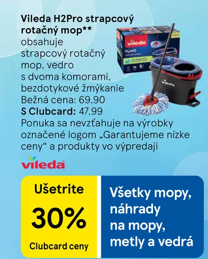 Vileda H2PrO strapcový rotačný mop
