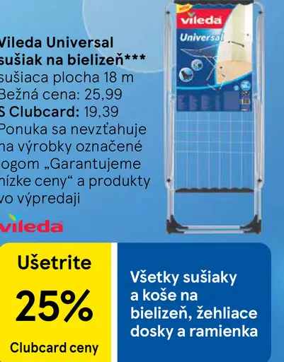 Vileda Sušiak na bielizeň Universal