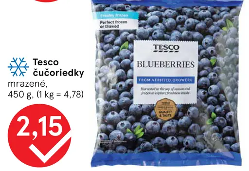 Tesco Čučoriedky mrazené