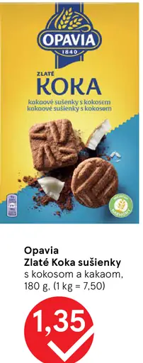 Opavia Zlaté Koka sušienky s kokosom s kakaom