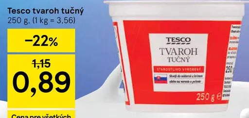Tesco tvaroh tučný