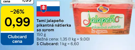Tami Jalapeño pikantná nátierka so syrom