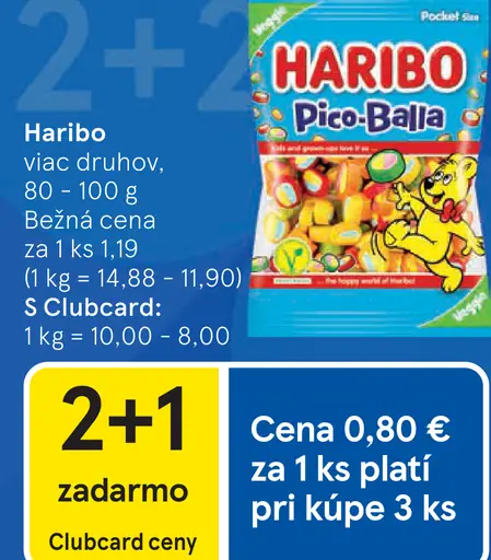 Haribo želatínové cukríky viac druhov
