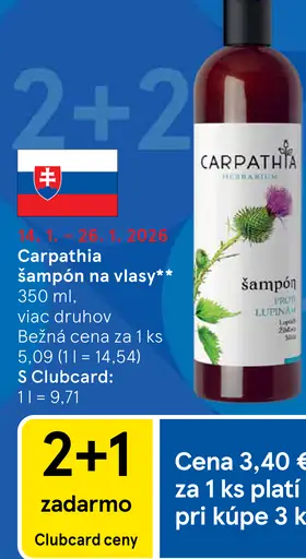 Carpathia šampón na vlasy rôzne druhy