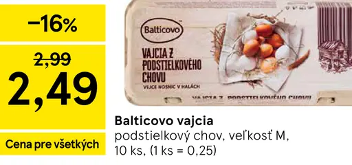 Balticovo vajcia podstielkový chov veľkosť M