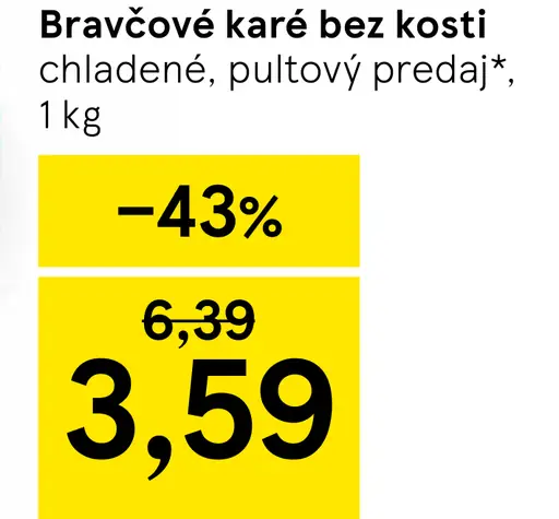 Bravčové karé bez kosti chladené