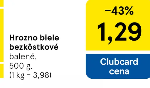 Hrozno biele bezjadierkové