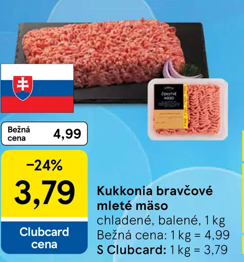Kukkonia bravčové mleté mäso chladené, balené