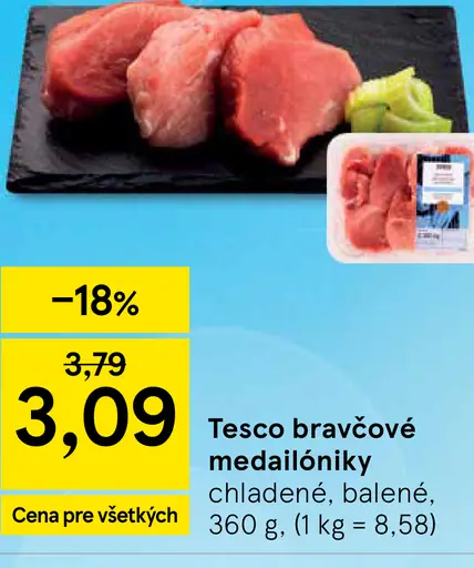 Tesco bravčové medailóniky chladené, balené