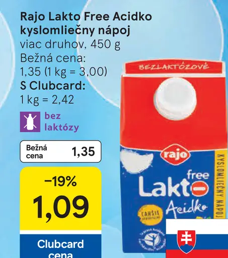 Rajo Lakto Free Acidko kyslomliečny nápoj vanilka