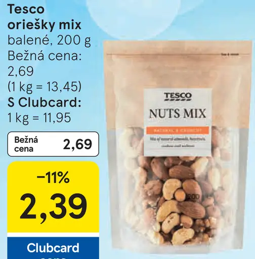 Tesco orechový mix