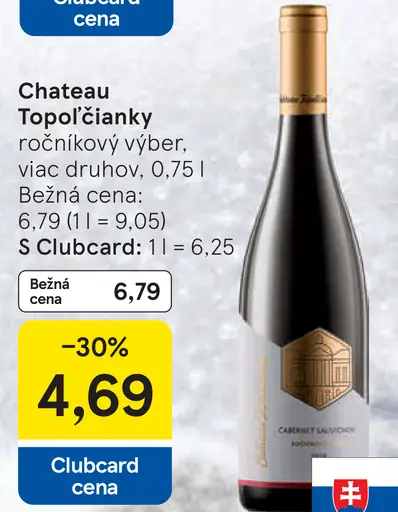 Chateau Topoľčianky ročníkový výber, viac druhov