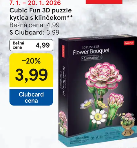 Cubic Fun 3D puzzle kytica s klinčekom