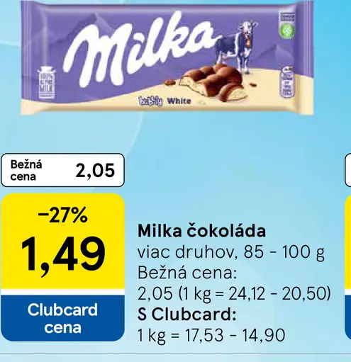 Milka Mliečna čokoláda