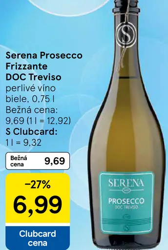 Serena Prosecco Frizzante DOC Treviso perlivé víno biele