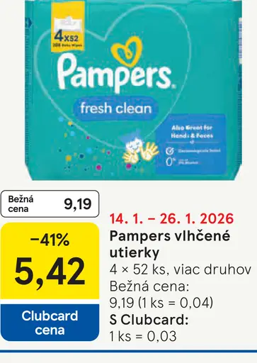 Pampers Vlhčené utierky Fresh Clean
