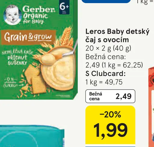 Leros Baby detský čaj s ovocím