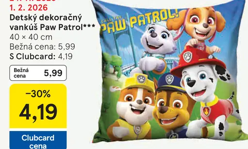 Detský dekoračný vankúš Paw Patrol