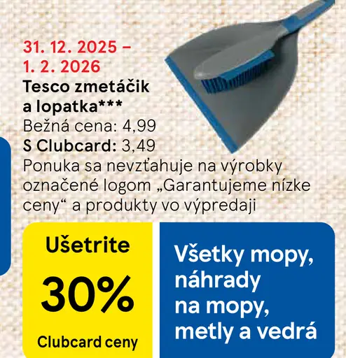 Tesco zametacia súprava lopatka a metlička