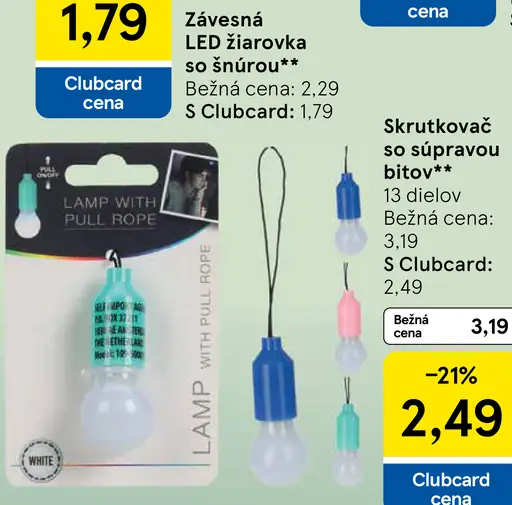LED závesná žiarovka so šnúrkou