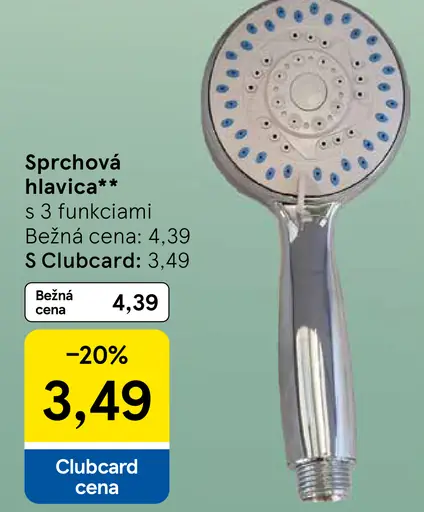Sprchová hlavica s 3 funkciami