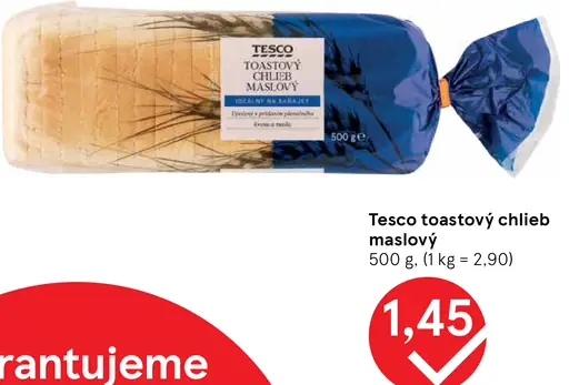 Tesco toastový chlieb maslový