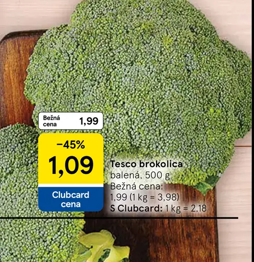 Tesco brokolica balená