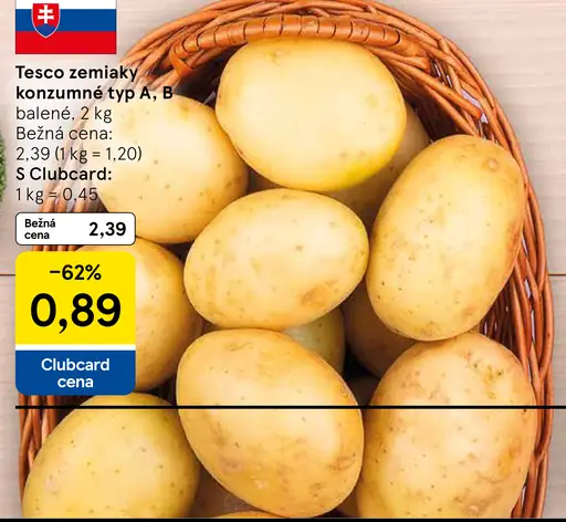 Tesco zemiaky konzumné typ A, B