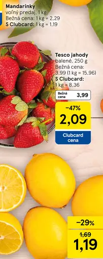 Tesco jahody balené