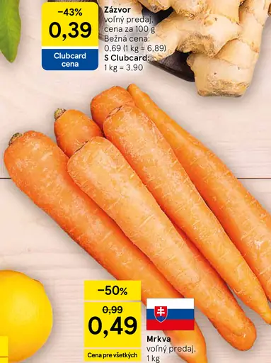 Mrkva voľný predaj