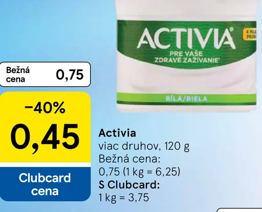 Activia jogurt viac druhov