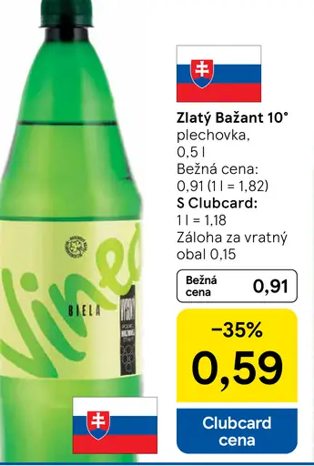 Zlatý Bažant 10° plechovka