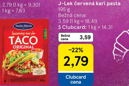 Santa Maria taco originál mild koreninový prípravok