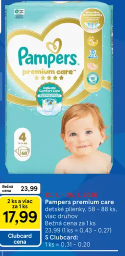 Pampers premium care detské plienky