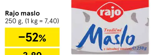 Rajo Tradičné Maslo