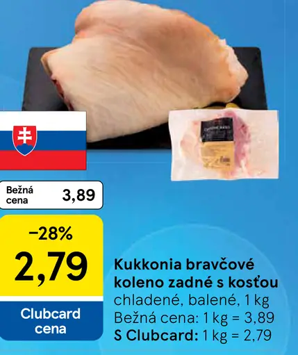 Kukkonia bravčové koleno zadné s kosťou chladené balené