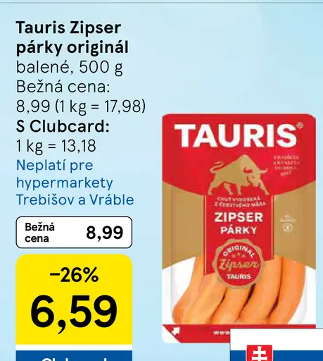 Tauris Zipser párky originál