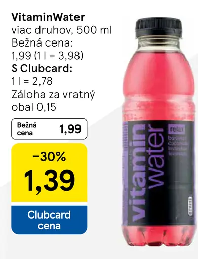 VitaminWater ochutená voda viac druhov