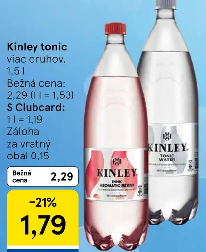 Kinley tonic nealkoholický nápoj