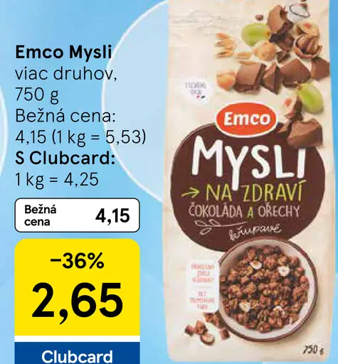 Emco Mysli na Zdraví Chrumkavé čokoláda a orechy